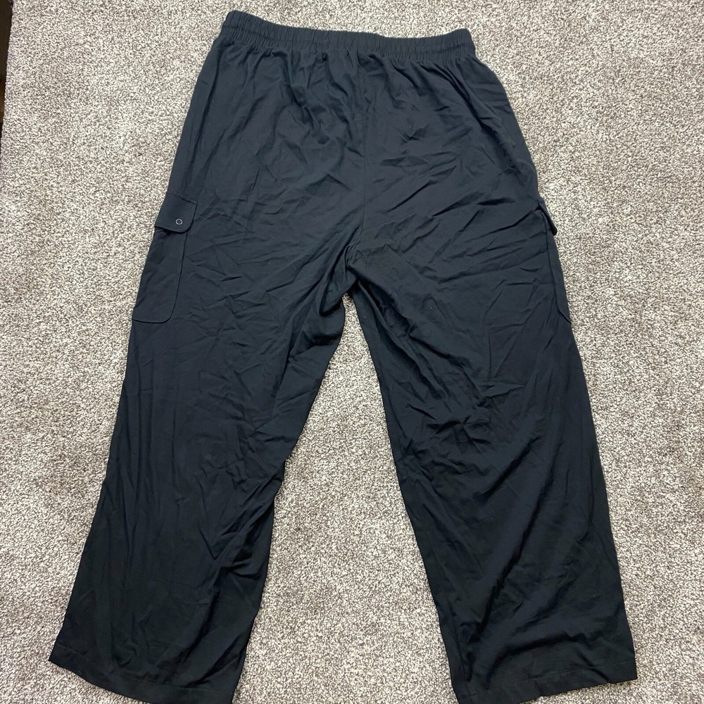 Torrid Pants Women's 1x Cargo Drawstring Wide Leg Black Stretch Comfy Lounge 14
